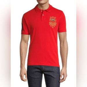 Polo Ralph Lauren Custom Slim Fit Triple-Pony Polo Shirt RL2000 Red RARE TO FIND